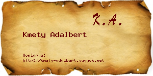 Kmety Adalbert névjegykártya